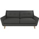 Halston Fabric 3 Seater Sofa Black