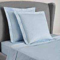 Dorma 300 Thread Count 100% Cotton Sateen Plain Continental Square Pillowcase Blue