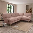 Darwin Luxury Velvet Right Hand Corner Sofa Luxury Velvet Peach Blush