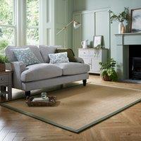 Herringbone Jute Border Rug Herringbone Border Green