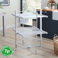 2 Tier Heated Airer Silver