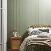Wood Panel Sage Wallpaper Green