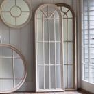Curtis Large Shabby Chic Antique White Arched Wall Floor Window Mirror 178x61cm