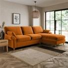 Salisbury Luxury Velvet Right Hand Corner Sofa Luxury Velvet Orange Umber