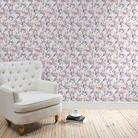 Honesty Mauve Floral Wallpaper Purple