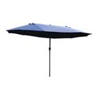 Outsunny Sun Umbrella Canopy Doublesided Crank Sun Shade Shelter 4.6M Blue