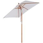 Outsunny Wooden Patio Umbrella Market Parasol Outdoor Sunshade Cream White