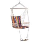 Outsunny Outdoor Hanging Rope Wooden Swing Chair Garden Tree Hammock Seat