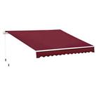 Outsunny 4x2.5m Manual Awning Window Door Sun Weather Shade w/ Handle Red