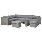 Outsunny 6PC PE Rattan Corner Sofa Set Outdoor Conservatory Furniture w/ Cushion