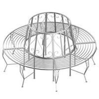 Outsunny 160cm Garden Round Tree Bench Outdoor Chair Metal Patio Circular Seat