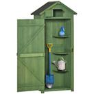 Outsunny Wooden Garden Shed Hut Style Outdoor Tool Storage Box, Dark Green