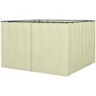 Outsunny Outdoor Privacy Curtain 4Panel Sidewalls for 3 x 3 (M) Gazebos Beige