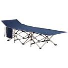Outsunny Single Portable Outdoor Military Sleeping Bed Camping Cot Blue