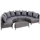 Outsunny 5PCS Garden Rattan Wicker Sofa Outdoor Patio Furniture Set w/ Pillow