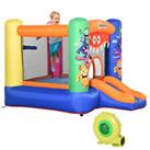 Outsunny Bouncy Castle with Slide Inflatable Monster Design w/ Inflator