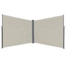Outsunny Retractable Double Side Awning Folding Privacy Screen Fence White