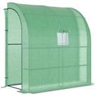 Outsunny WalkIn Lean to Wall Greenhouse w/Window&Door 200Lx 100W x 213Hcm Green