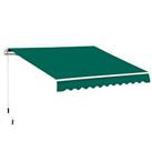 Outsunny 4x2.5m Manual Awning Window Door Sun Weather Shade w/ Handle Green