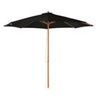 Outsunny 3m Fir Wooden Garden Parasol Sun Shade Outdoor Umbrella Canopy Black