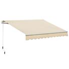 Outsunny 3.5x2.5m Manual Awning Window Door Sun Weather Shade w/ Handle Beige