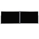 Outsunny Patio Retractable Double Side Awning Folding Privacy Screen Fence Black