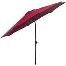 Outsunny Patio Umbrella Outdoor Sunshade Canopy with Tilt and Crank Wine Red