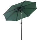Outsunny Patio Umbrella Outdoor Sunshade Canopy with Tilt and Crank Green