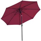 Outsunny Patio Umbrella Outdoor Sunshade Canopy with Tilt and Crank Wine Red
