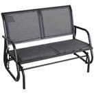 Outsunny 2Person Patio Glider Bench Gliding Chair Loveseat w/ Armrest Grey