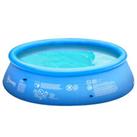 Outsunny Round Inflatable Swimming Pool FamilySized Blow Up Pool 274x76cm Blue