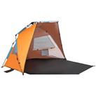 Outsunny Pop Up Beach Tent Sun Shelter w/ Extended Porch, Sandbag & Carry Bag