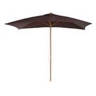 Outsunny Wooden Garden Parasol Sun Shade Patio Umbrella Canopy Dark Coffee