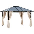 Outsunny 3x3.6m Garden Metal Gazebo Pavilion Party Tent Canopy Sun Shade