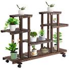 Outsunny Movable 4Tier Garden Holder Display Shelf Outdoor Flower Display Stand
