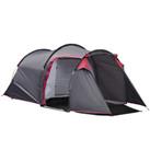 Outsunny 3 Man Camping Tent w/ 2 Rooms Porch Vents Rainfly WeatherResistant