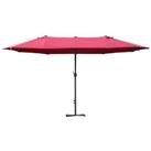 Outsunny Sun Umbrella Canopy Doubleside Crank Sun Shade Shelter 4.6M Red