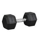 HOMCOM 12.5KG Single Rubber Hex Dumbbell Portable Hand Weights Home Gym