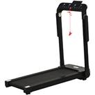 HOMCOM 750W Foldable Electric Treadmill Fitness Safety Lock LED Screen Black