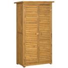 Outsunny Wooden Garden Storage Shed, 3Tier Shelves Tool Cabinet w/ Asphalt Roof