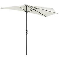 Outsunny 2.7m Aluminium Frame Garden Furniture Parasol Half Round Umbrella Cream