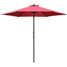 Outsunny 2.8m Patio Umbrella Parasol Outdoor Table Umbrella 6 Ribs Wine Red