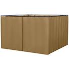 Outsunny Outdoor Privacy Curtain 4Panel Sidewalls for 3 x 3 (M) Gazebos Brown