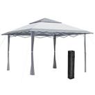 Outsunny 4 x 4m Outdoor PopUp Canopy Tent Gazebo Adjustable Legs Bag Grey