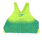 Brooks Womens Elite Crop V2 Sports Support Bra Top Yellow Running Breathable  Specified Regular