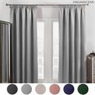 Dreamscene Pencil Pleat Blackout Curtains PAIR of Ready Made Thermal Tape Top