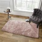 Sienna Shaggy Floor Rug Large Dazzle Soft Sparkle Mat Thick 5cm Pile Blush Pink