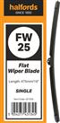 Halfords Flat Wiper Blade Single Fw25