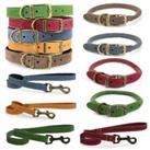 Ancol Dog Collar Timberwolf Leather or Strong Lead Sable (Brown) Blue Pink Green