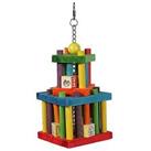 HAPPYPET BUILDING BLOCK MAZE COLOURFUL WOODEN LARGE PARROT CAGE TOY MACAW GREY
